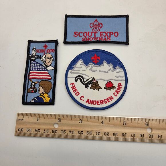 Lot of 3 Vintage Boy Scouts Patches – Scout Expo 1984 & Andersen Camp - Picture 2 of 3
